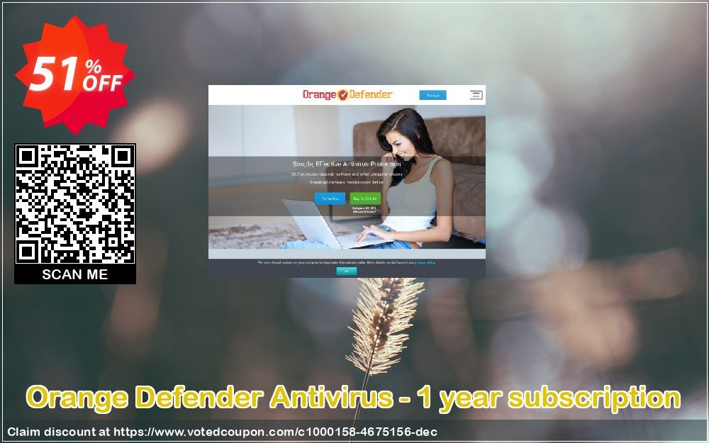 Orange Defender Antivirus - Yearly subscription Coupon, discount Spring Offer 50% OFF. Promotion: hottest promotions code of Orange Defender Antivirus - 1 year subscription 2023