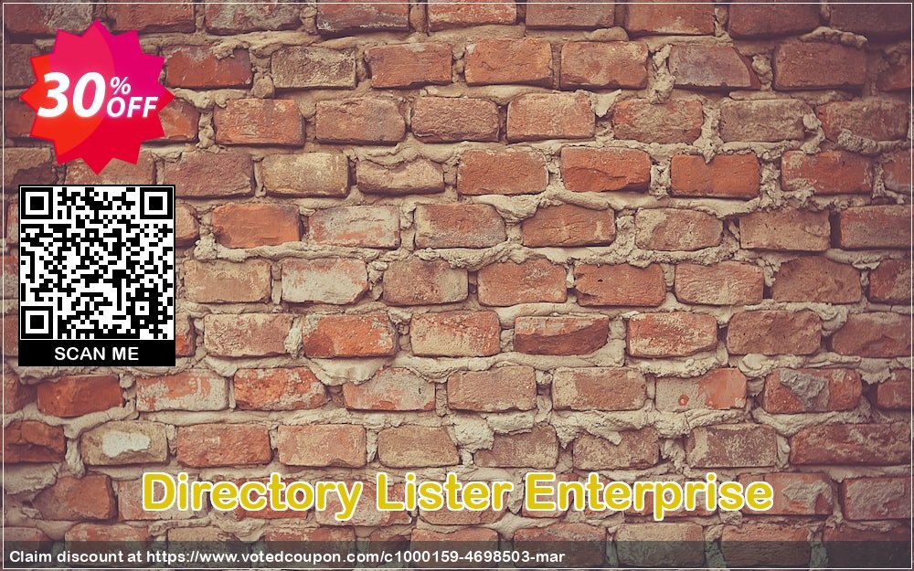 Directory Lister Enterprise Coupon, discount Directory Lister 30% off. Promotion: exclusive deals code of Directory Lister Enterprise 2024