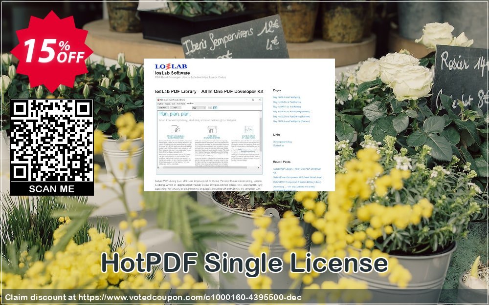 HotPDF Single Plan Coupon, discount 15% OFF. Promotion: special sales code of HotPDF Single License 2023