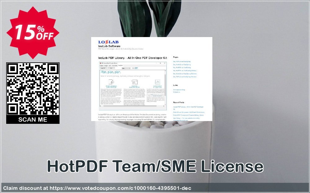 HotPDF Team/SME Plan Coupon, discount 15% OFF. Promotion: exclusive deals code of HotPDF Team/SME License 2023