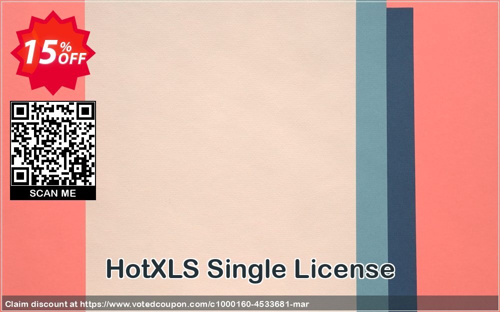 HotXLS Single Plan Coupon, discount 15% OFF. Promotion: best deals code of HotXLS Single License 2024