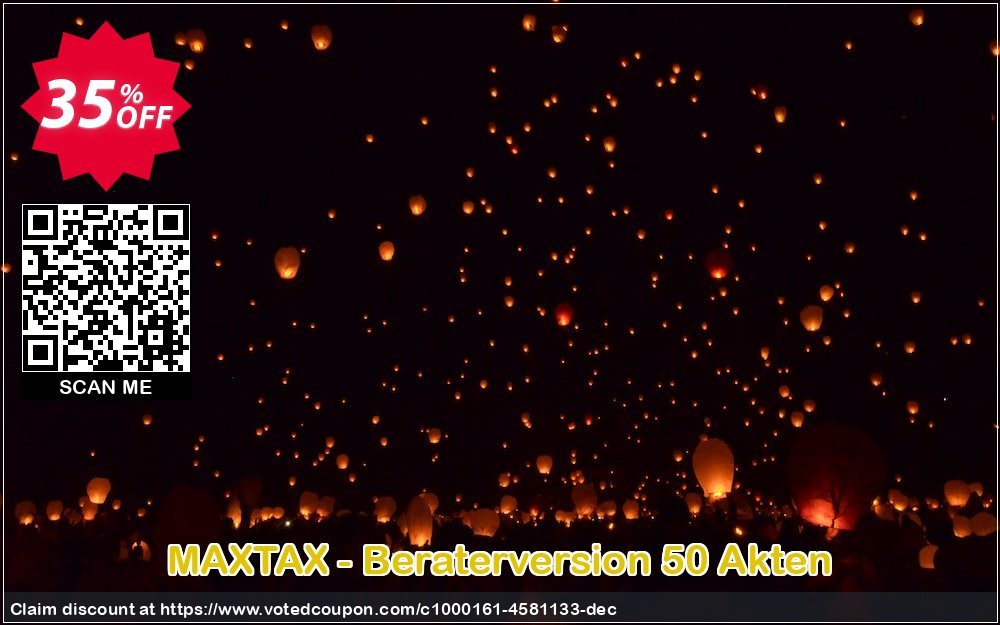 MAXTAX - Beraterversion 50 Akten Coupon, discount NEUKUNDEN-AKTION 2015. Promotion: special sales code of MAXTAX - Beraterversion 50 Akten 2023