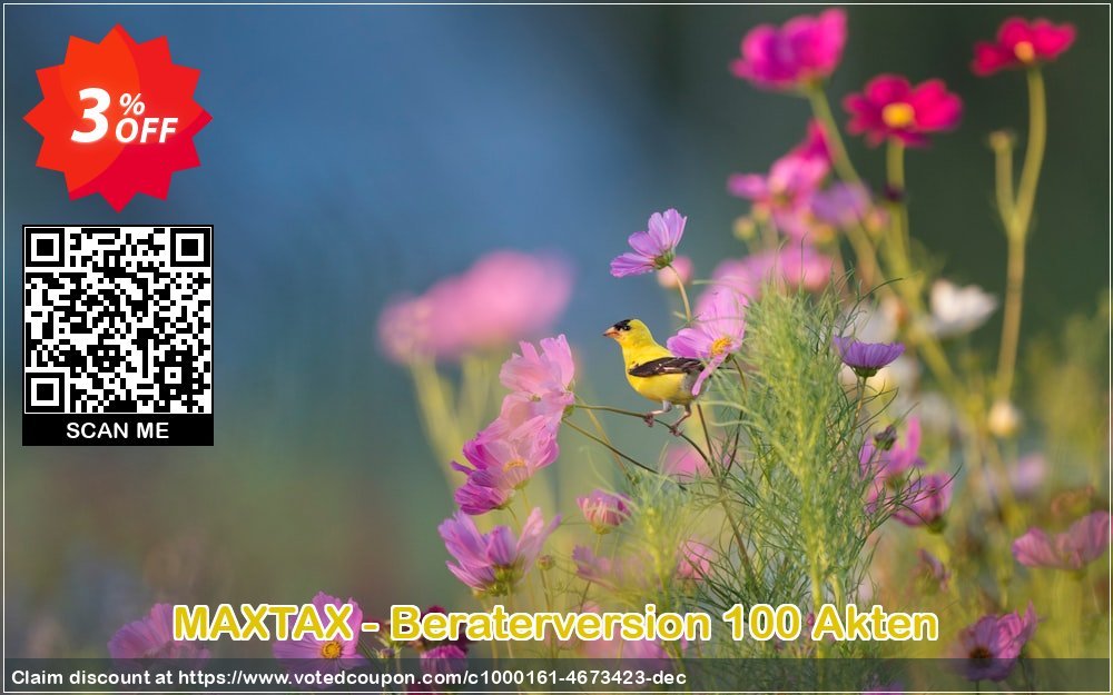 MAXTAX - Beraterversion 100 Akten Coupon, discount MAXTAX SPAR-ABO. Promotion: marvelous offer code of MAXTAX - Beraterversion 100 Akten 2023