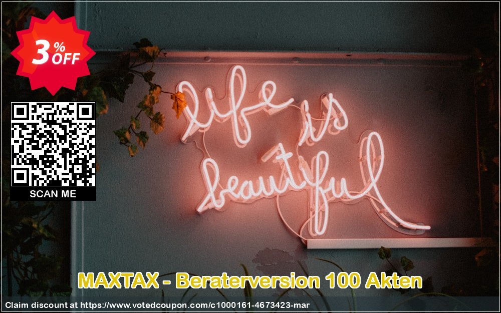 MAXTAX - Beraterversion 100 Akten Coupon Code May 2024, 3% OFF - VotedCoupon