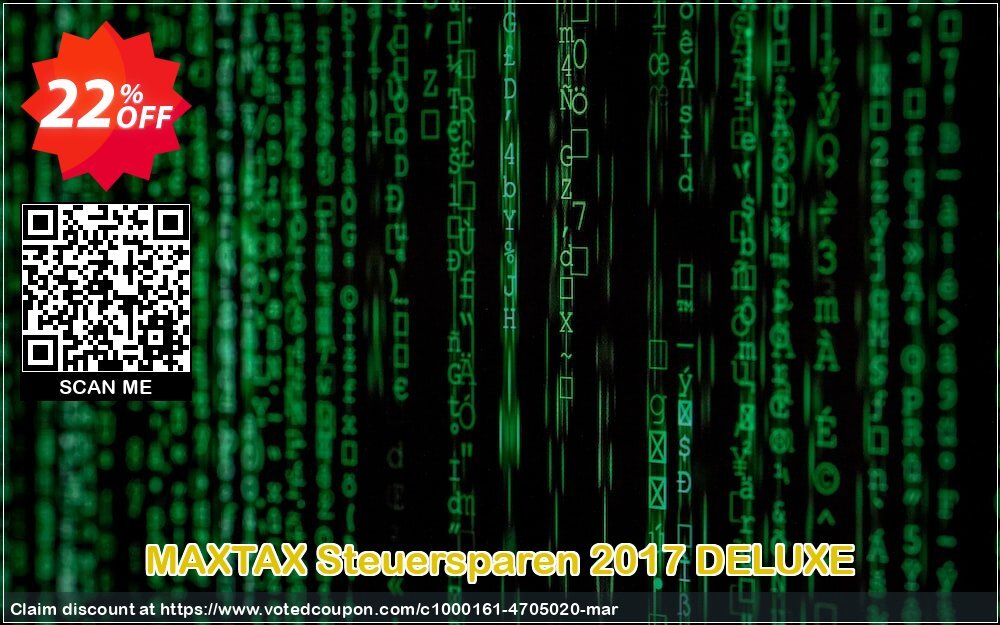 MAXTAX Steuersparen 2017 DELUXE Coupon, discount MAXTAX SPAR-ABO. Promotion: impressive deals code of MAXTAX Steuersparen 2017 DELUXE 2024