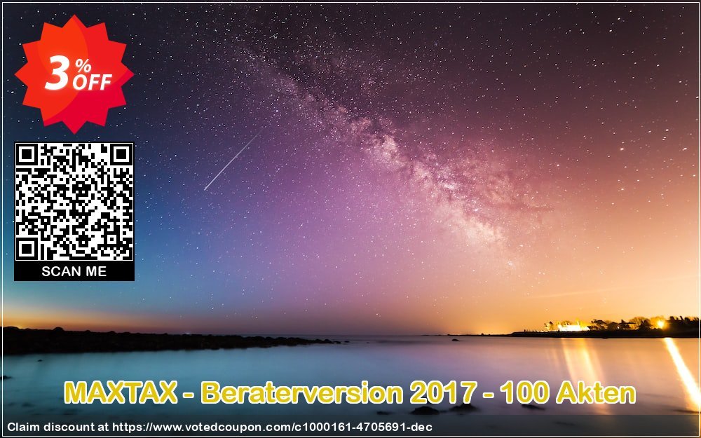 MAXTAX - Beraterversion 2017 - 100 Akten Coupon, discount MAXTAX SPAR-ABO. Promotion: excellent sales code of MAXTAX - Beraterversion 2017 - 100 Akten 2023