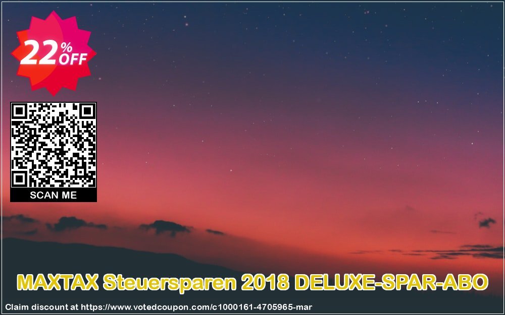 MAXTAX Steuersparen 2018 DELUXE-SPAR-ABO Coupon Code May 2024, 22% OFF - VotedCoupon