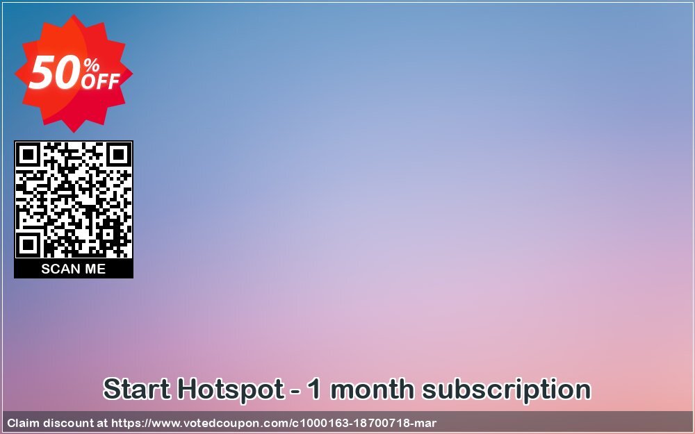 Start Hotspot - Monthly subscription Coupon, discount NEWYEAR 2024 Special Discount. Promotion: special promo code of Start Hotspot - 1 month subscription 2024