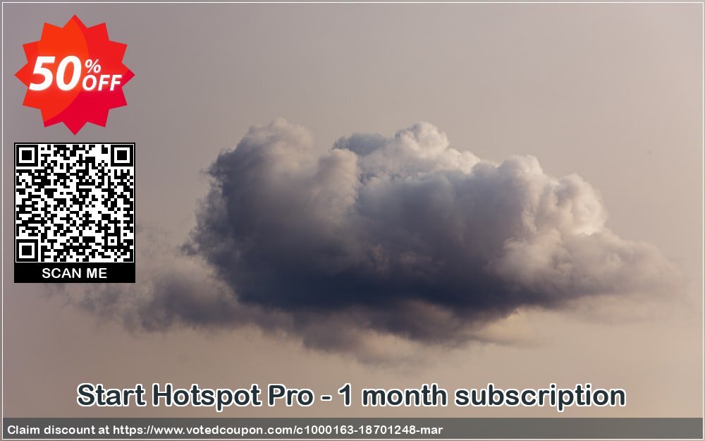 Start Hotspot Pro - Monthly subscription Coupon, discount NEWYEAR 2024 Special Discount. Promotion: exclusive offer code of Start Hotspot Pro - 1 month subscription 2024