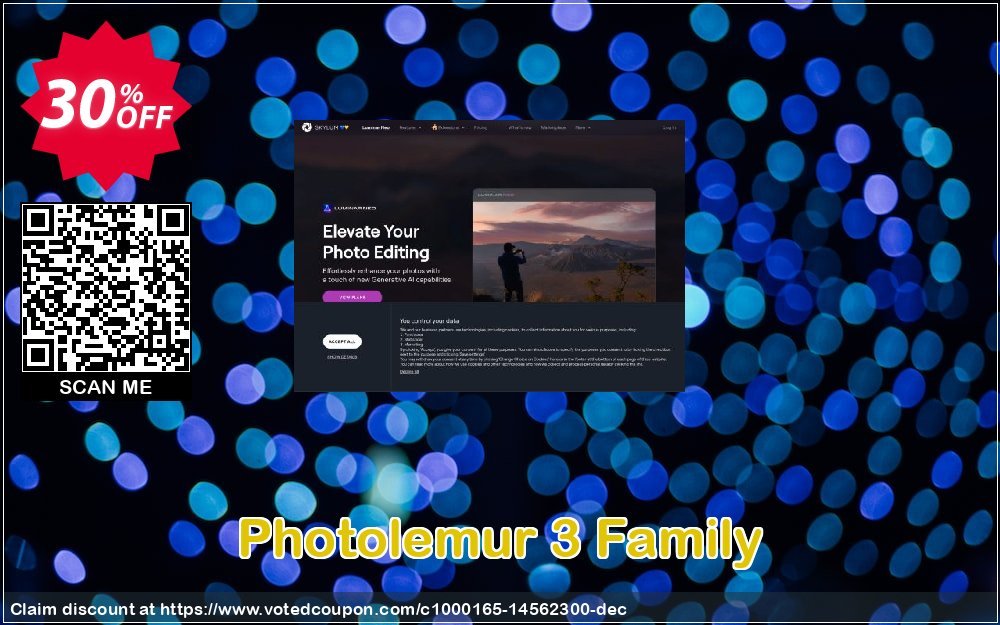Photolemur 3 Family Coupon, discount Photolemur 3 Family License Offer 30% OFF  amazing sales code 2023. Promotion: amazing sales code of Photolemur 3 Family License Offer 30% OFF  2023
