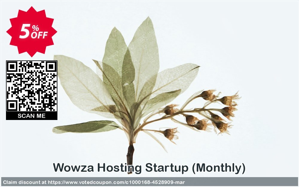 Wowza Hosting Startup, Monthly  voted-on promotion codes