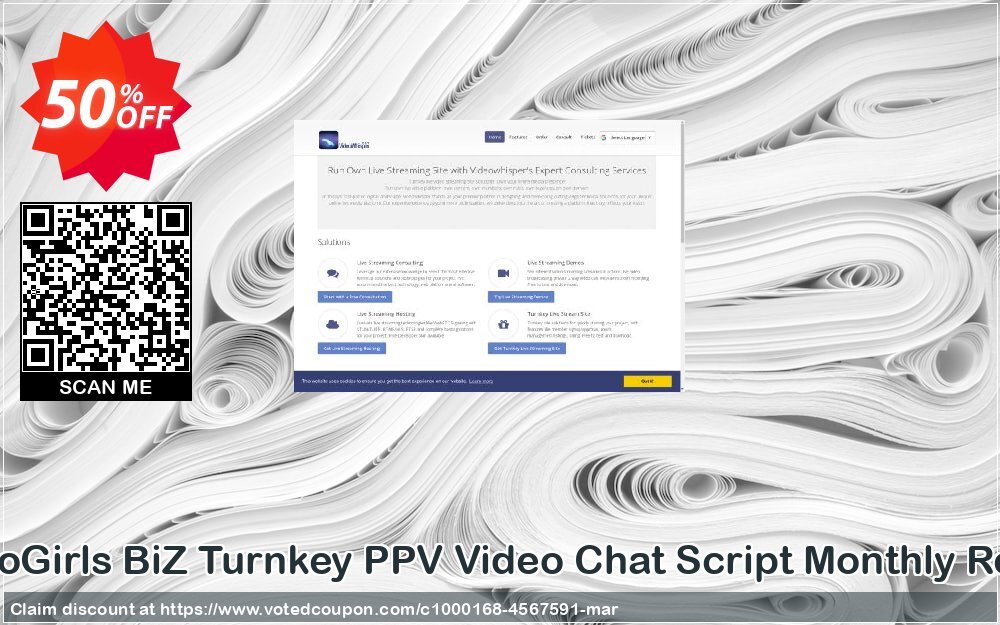 VideoGirls BiZ Turnkey PPV Video Chat Script Monthly Rental voted-on promotion codes