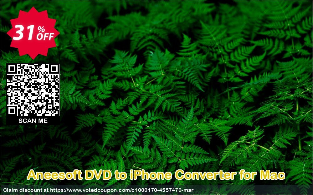 Aneesoft DVD to iPhone Converter for MAC voted-on promotion codes