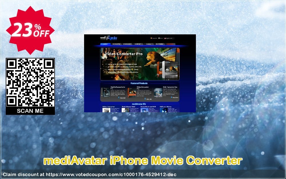 mediAvatar iPhone Movie Converter Coupon, discount mediAvatar iPhone Movie Converter staggering offer code 2024. Promotion: staggering offer code of mediAvatar iPhone Movie Converter 2024