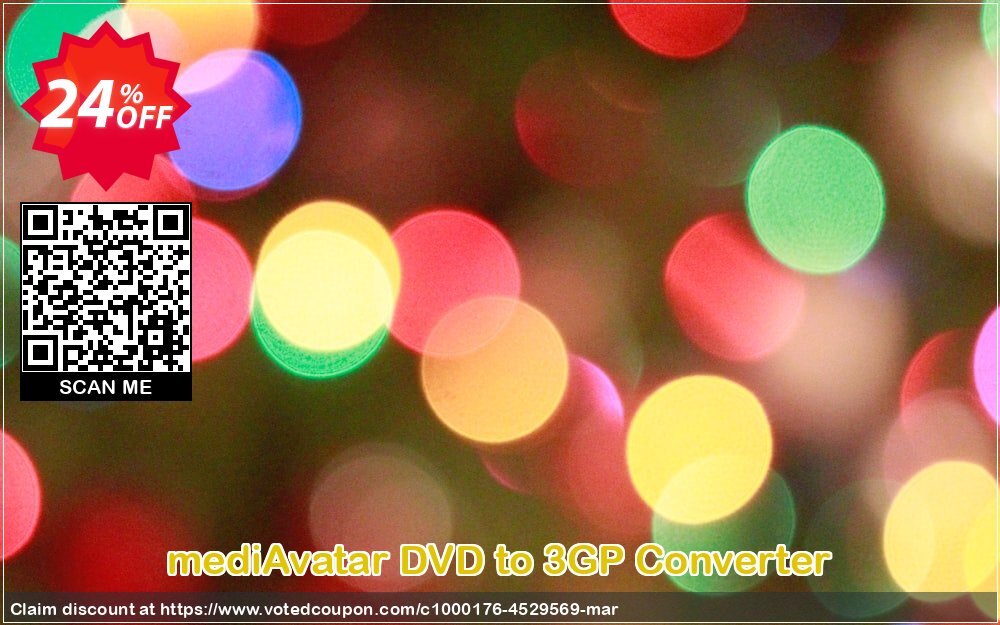 mediAvatar DVD to 3GP Converter Coupon, discount mediAvatar DVD to 3GP Converter awesome discounts code 2024. Promotion: awesome discounts code of mediAvatar DVD to 3GP Converter 2024