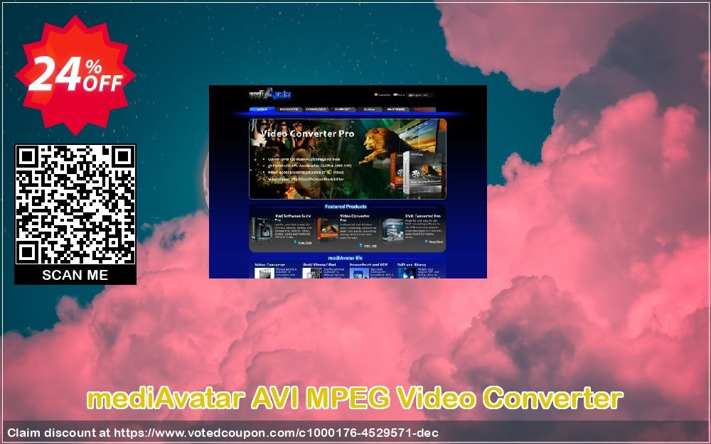 mediAvatar AVI MPEG Video Converter Coupon, discount mediAvatar AVI MPEG Video Converter amazing sales code 2023. Promotion: amazing sales code of mediAvatar AVI MPEG Video Converter 2023