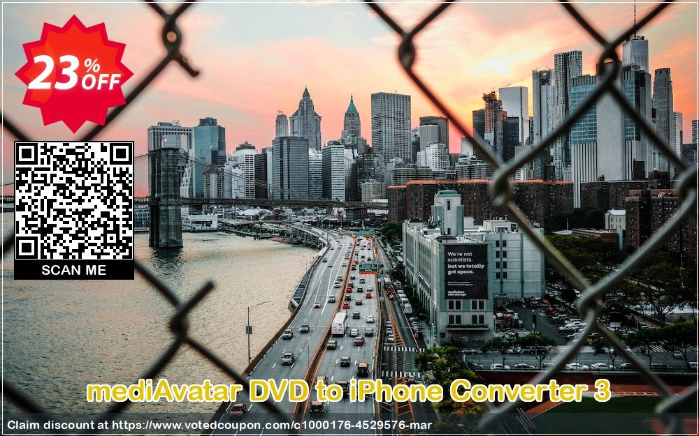 mediAvatar DVD to iPhone Converter 3 Coupon, discount mediAvatar DVD to iPhone Converter 3 impressive discounts code 2024. Promotion: impressive discounts code of mediAvatar DVD to iPhone Converter 3 2024