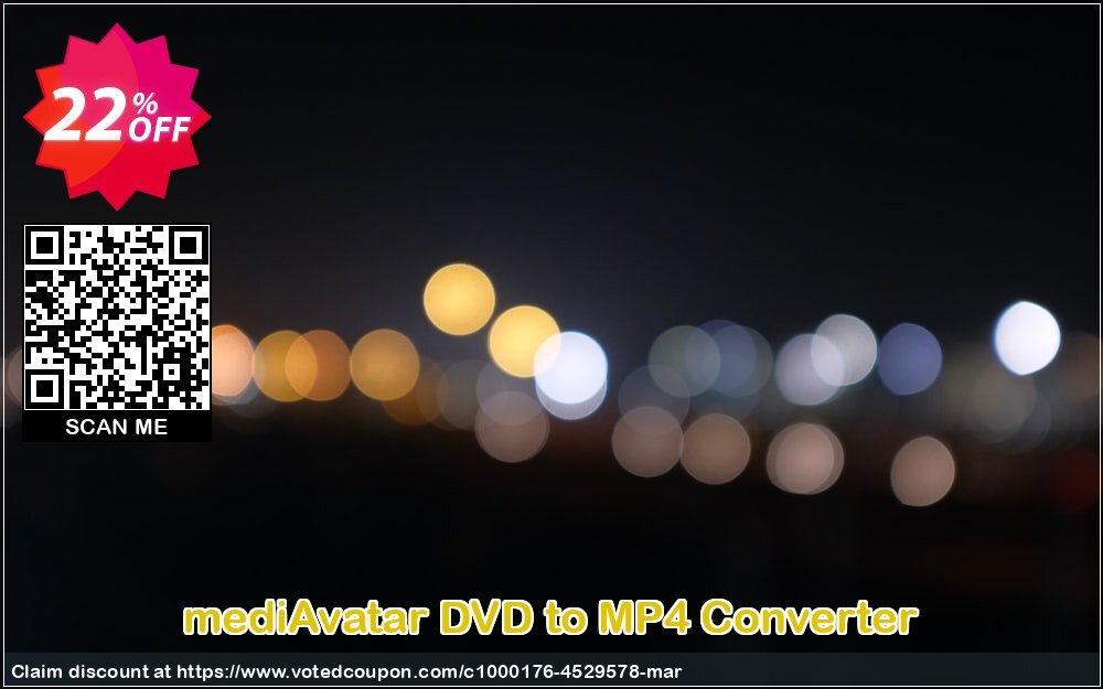 mediAvatar DVD to MP4 Converter Coupon, discount mediAvatar DVD to MP4 Converter fearsome sales code 2024. Promotion: fearsome sales code of mediAvatar DVD to MP4 Converter 2024