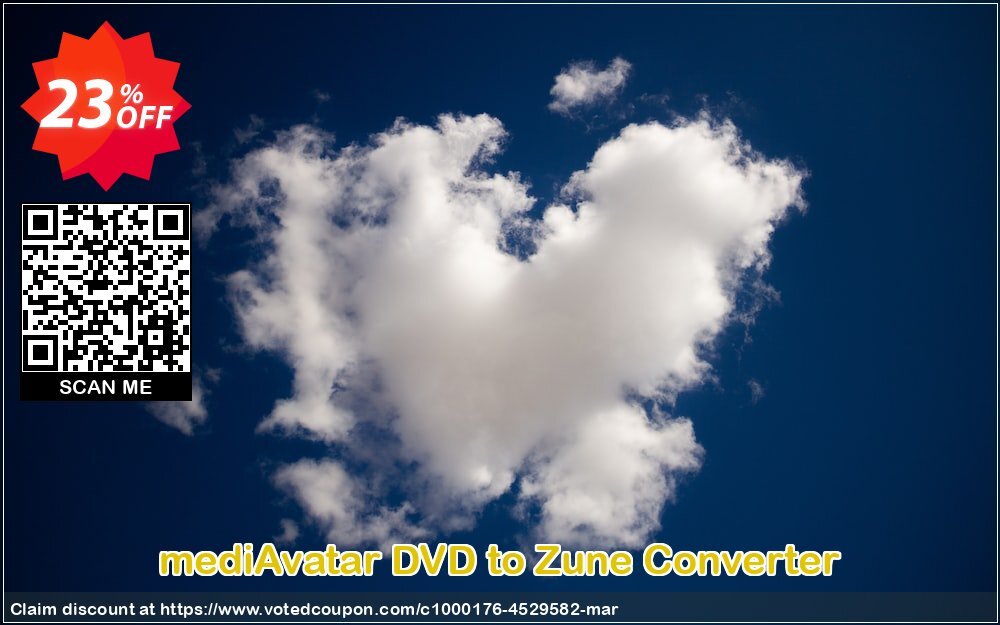 mediAvatar DVD to Zune Converter Coupon, discount mediAvatar DVD to Zune Converter wondrous promo code 2024. Promotion: wondrous promo code of mediAvatar DVD to Zune Converter 2024