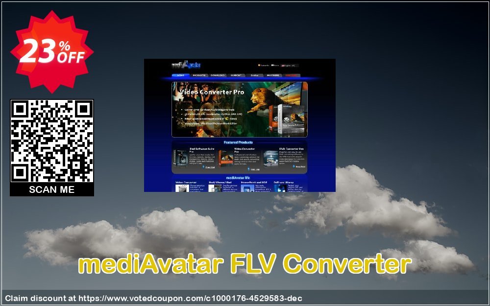 mediAvatar FLV Converter Coupon, discount mediAvatar FLV Converter awful discounts code 2024. Promotion: awful discounts code of mediAvatar FLV Converter 2024