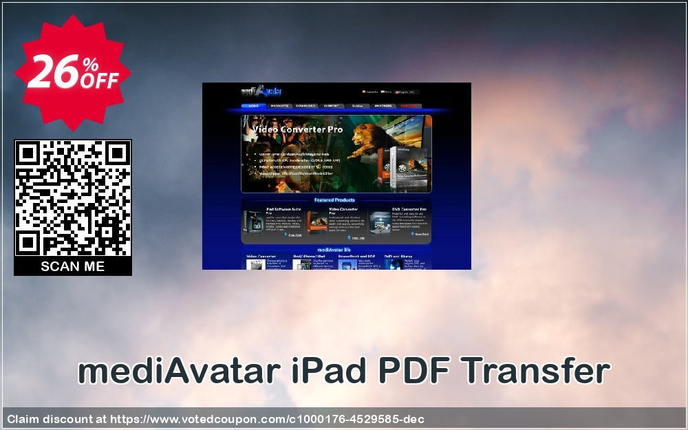 mediAvatar iPad PDF Transfer Coupon, discount mediAvatar iPad PDF Transfer amazing sales code 2024. Promotion: amazing sales code of mediAvatar iPad PDF Transfer 2024