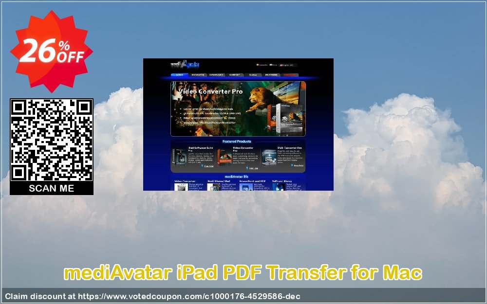 mediAvatar iPad PDF Transfer for MAC Coupon, discount mediAvatar iPad PDF Transfer for Mac super deals code 2024. Promotion: super deals code of mediAvatar iPad PDF Transfer for Mac 2024