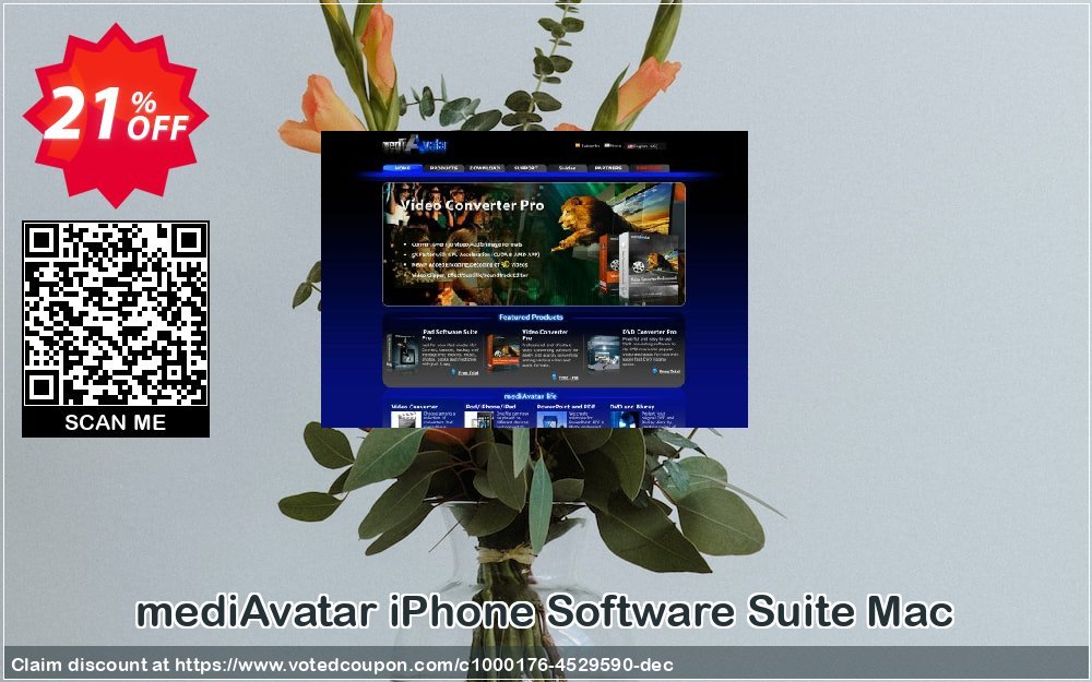 mediAvatar iPhone Software Suite MAC Coupon, discount mediAvatar iPhone Software Suite Mac special discounts code 2024. Promotion: special discounts code of mediAvatar iPhone Software Suite Mac 2024