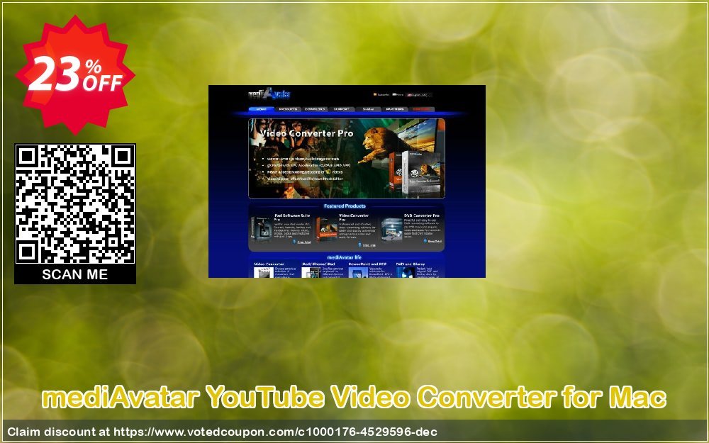 mediAvatar YouTube Video Converter for MAC Coupon Code May 2024, 23% OFF - VotedCoupon