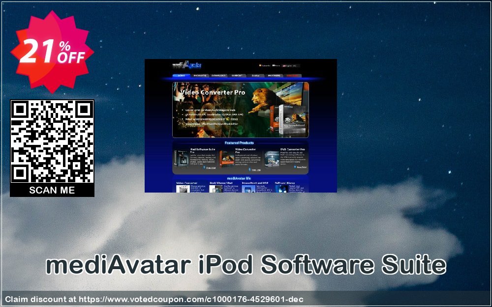 mediAvatar iPod Software Suite Coupon, discount mediAvatar iPod Software Suite fearsome offer code 2024. Promotion: fearsome offer code of mediAvatar iPod Software Suite 2024