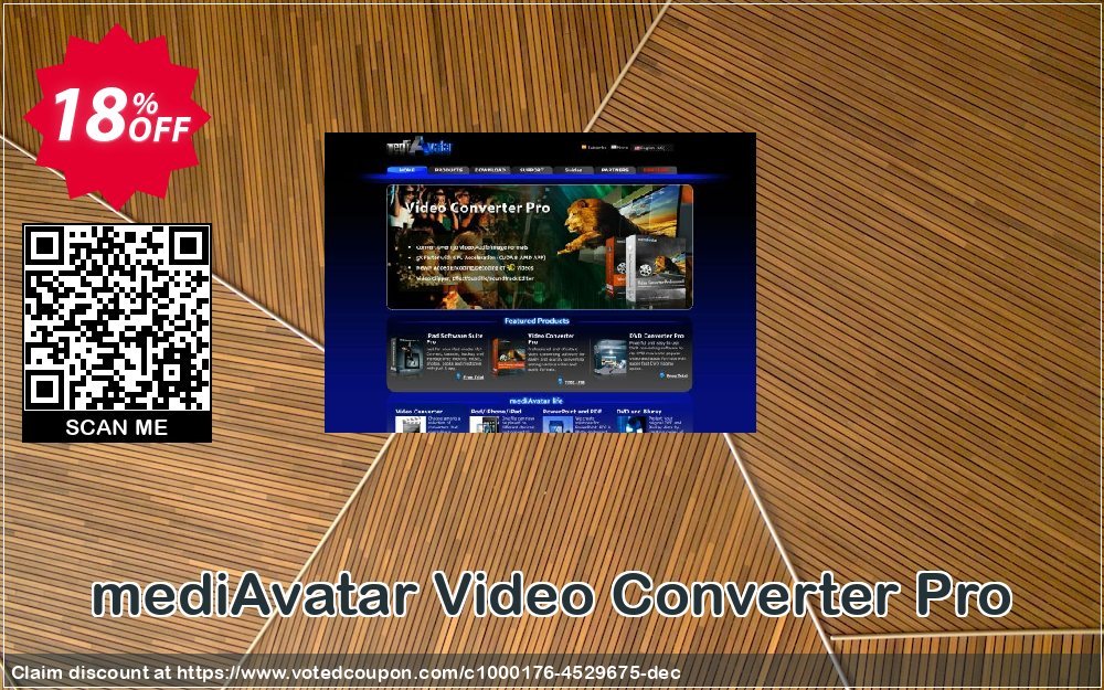 mediAvatar Video Converter Pro Coupon, discount Video Converter for Mac/PC $10 OFF. Promotion: awful promotions code of mediAvatar Video Converter Pro 2024