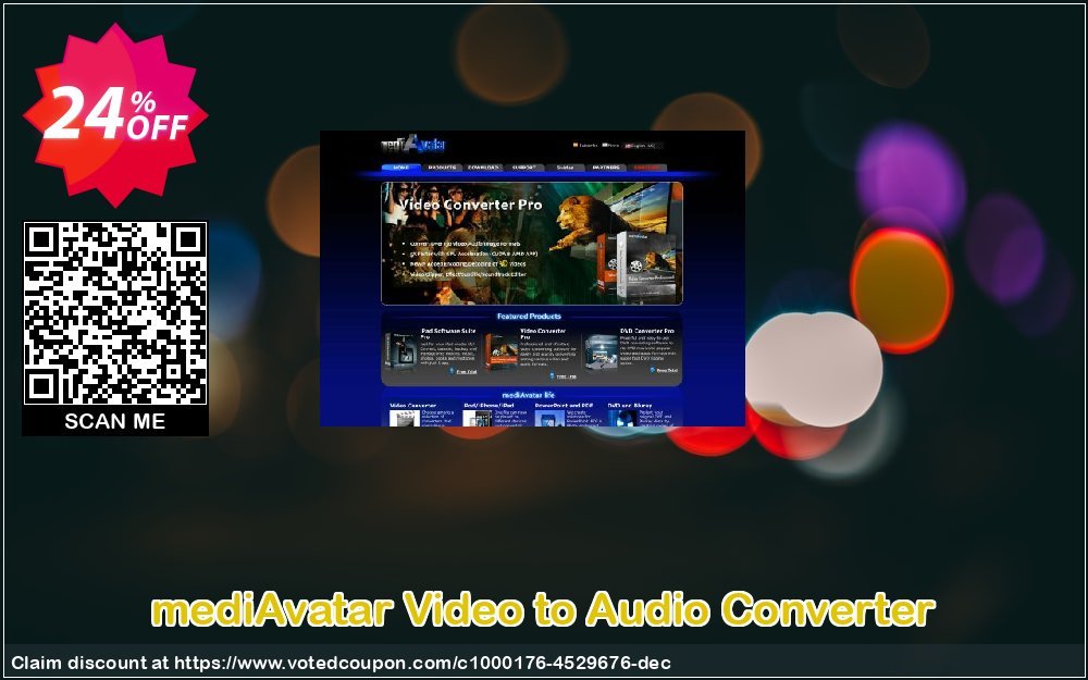 mediAvatar Video to Audio Converter Coupon, discount mediAvatar Video to Audio Converter awful sales code 2023. Promotion: awful sales code of mediAvatar Video to Audio Converter 2023
