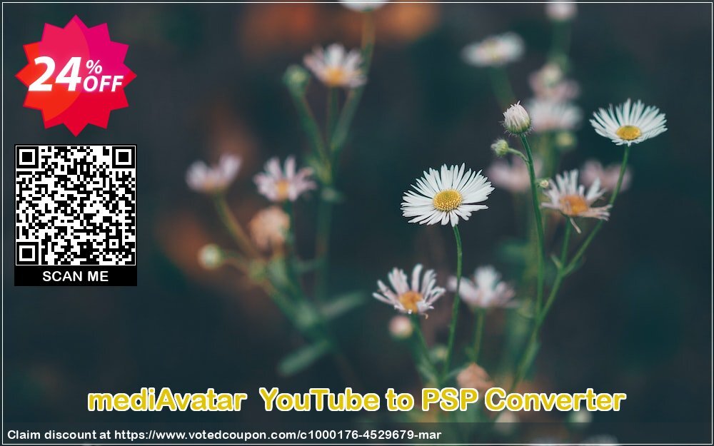 mediAvatar  YouTube to PSP Converter Coupon, discount mediAvatar  YouTube to PSP Converter best discount code 2024. Promotion: best discount code of mediAvatar  YouTube to PSP Converter 2024