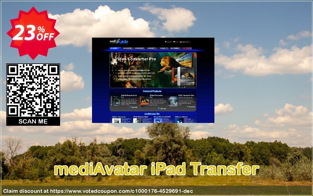 mediAvatar iPad Transfer Coupon, discount mediAvatar iPad Transfer impressive deals code 2024. Promotion: impressive deals code of mediAvatar iPad Transfer 2024