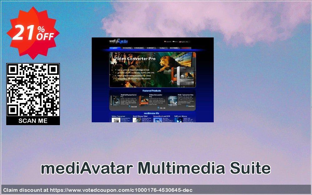 mediAvatar Multimedia Suite Coupon, discount mediAvatar Multimedia Suite best discount code 2023. Promotion: best discount code of mediAvatar Multimedia Suite 2023
