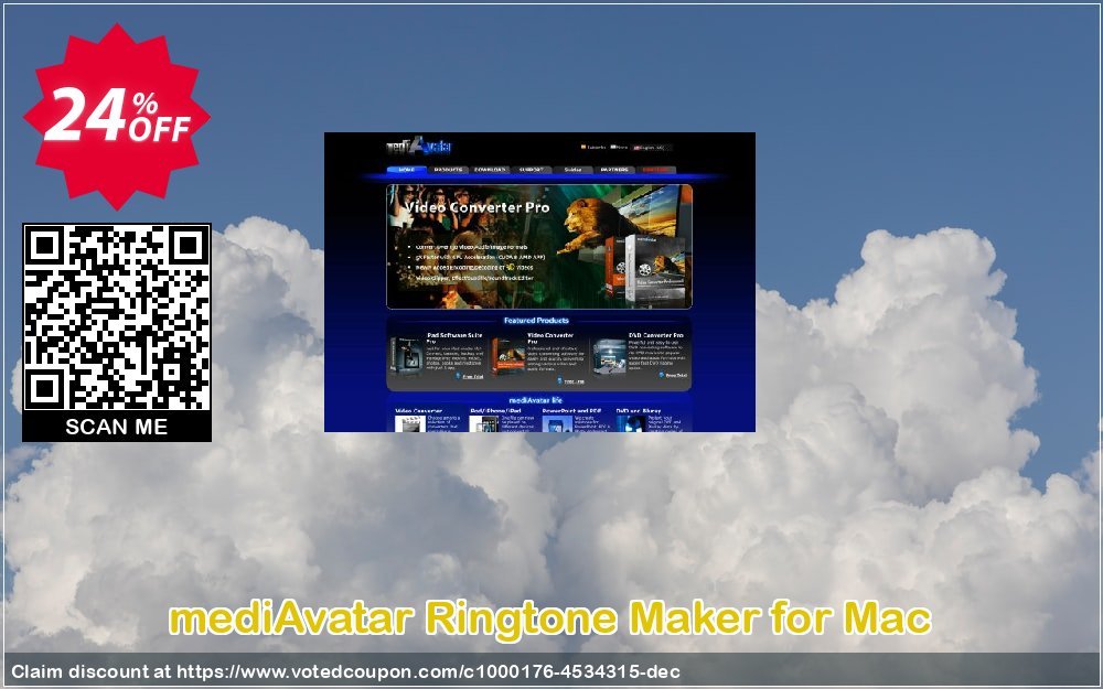 mediAvatar Ringtone Maker for MAC Coupon, discount mediAvatar Ringtone Maker for Mac formidable discounts code 2023. Promotion: formidable discounts code of mediAvatar Ringtone Maker for Mac 2023