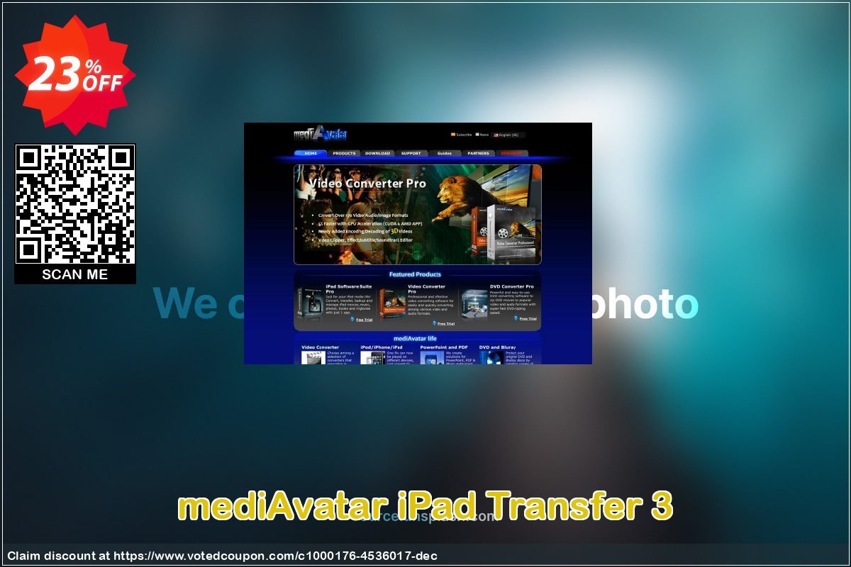 mediAvatar iPad Transfer 3 Coupon, discount mediAvatar iPad Transfer 3 formidable promotions code 2024. Promotion: formidable promotions code of mediAvatar iPad Transfer 3 2024
