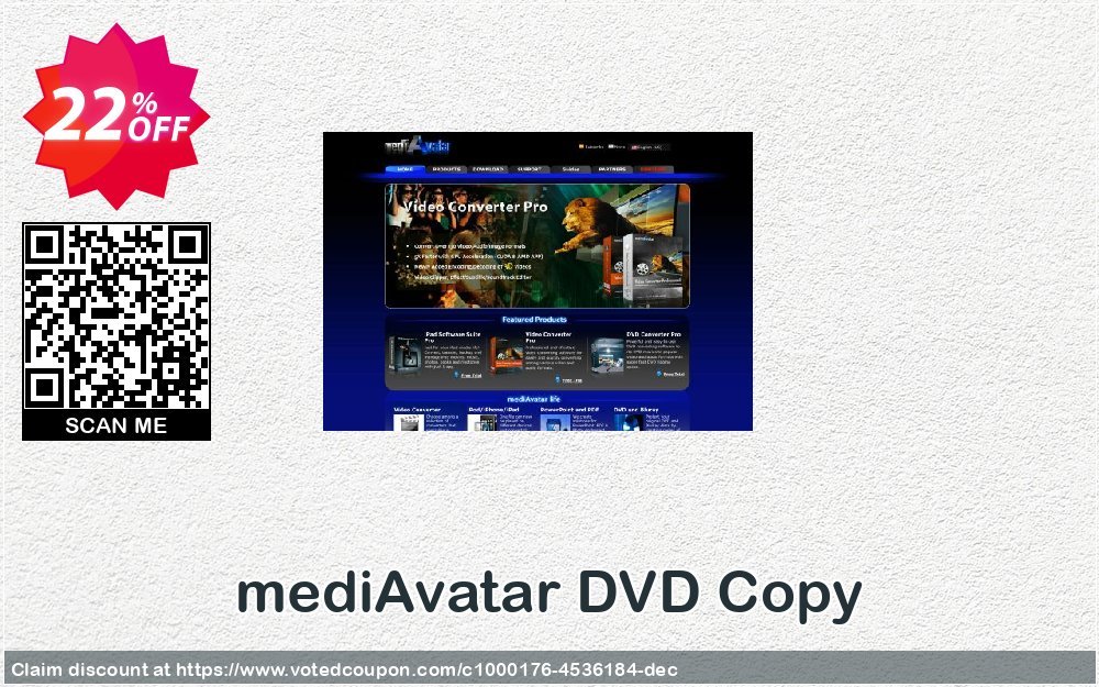 mediAvatar DVD Copy Coupon, discount mediAvatar DVD Copy awful discounts code 2024. Promotion: awful discounts code of mediAvatar DVD Copy 2024