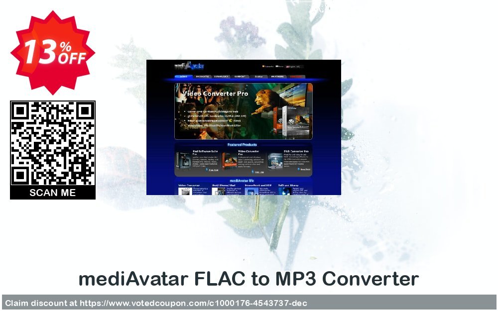 mediAvatar FLAC to MP3 Converter Coupon, discount mediAvatar FLAC to MP3 Converter awesome discounts code 2023. Promotion: awesome discounts code of mediAvatar FLAC to MP3 Converter 2023