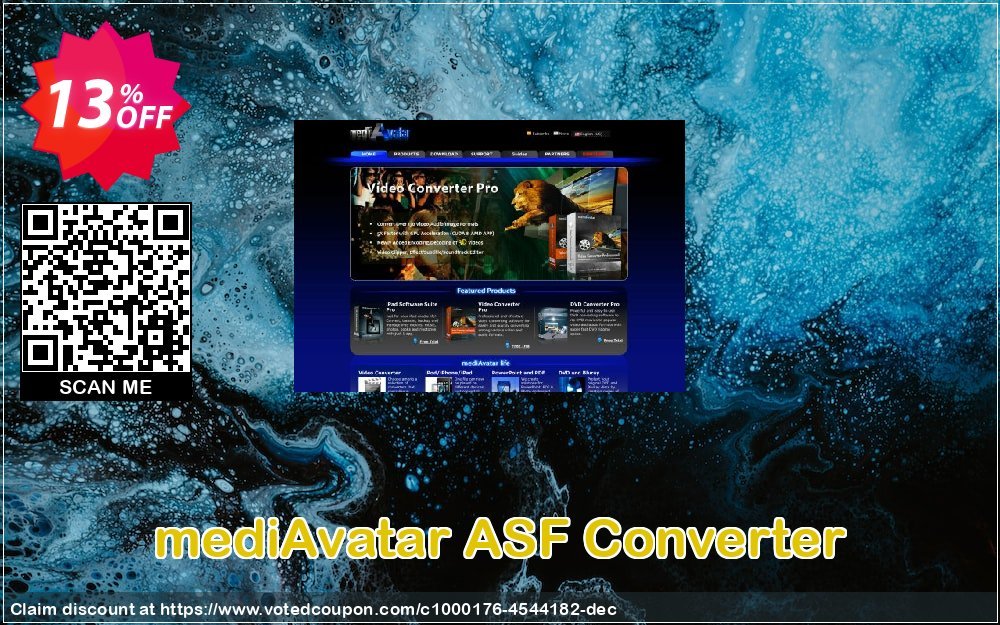 mediAvatar ASF Converter Coupon, discount mediAvatar ASF Converter formidable offer code 2024. Promotion: formidable offer code of mediAvatar ASF Converter 2024