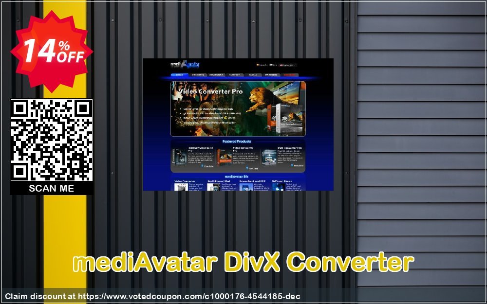 mediAvatar DivX Converter Coupon, discount mediAvatar DivX Converter excellent discounts code 2024. Promotion: excellent discounts code of mediAvatar DivX Converter 2024