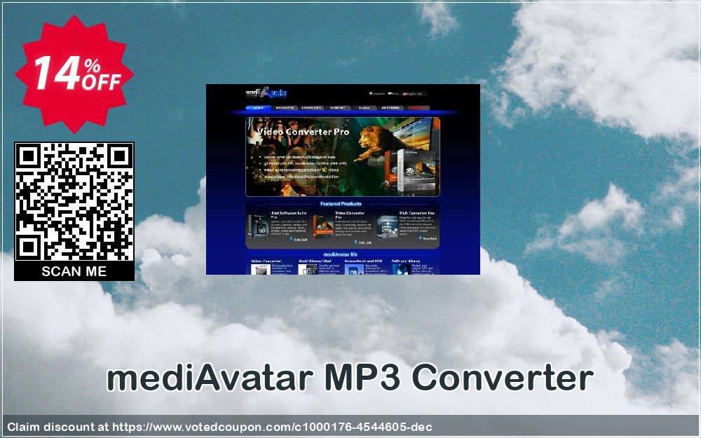 mediAvatar MP3 Converter Coupon, discount mediAvatar MP3 Converter super discounts code 2024. Promotion: super discounts code of mediAvatar MP3 Converter 2024