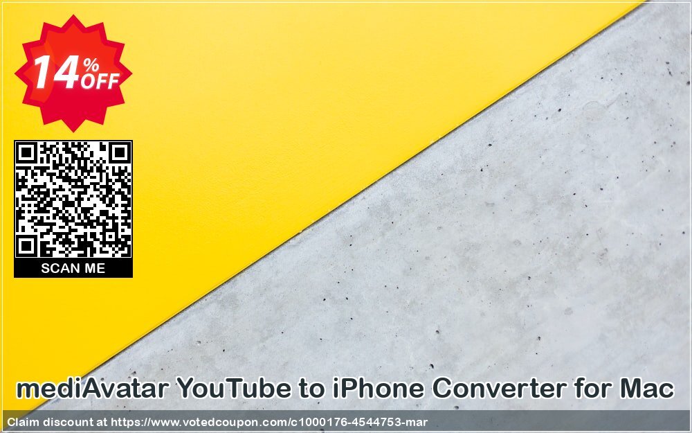 mediAvatar YouTube to iPhone Converter for MAC Coupon, discount mediAvatar YouTube to iPhone Converter for Mac staggering promotions code 2024. Promotion: staggering promotions code of mediAvatar YouTube to iPhone Converter for Mac 2024