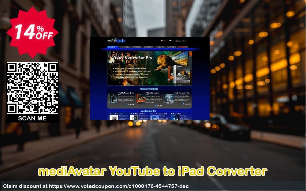 mediAvatar YouTube to iPad Converter Coupon, discount mediAvatar YouTube to iPad Converter formidable discount code 2024. Promotion: formidable discount code of mediAvatar YouTube to iPad Converter 2024