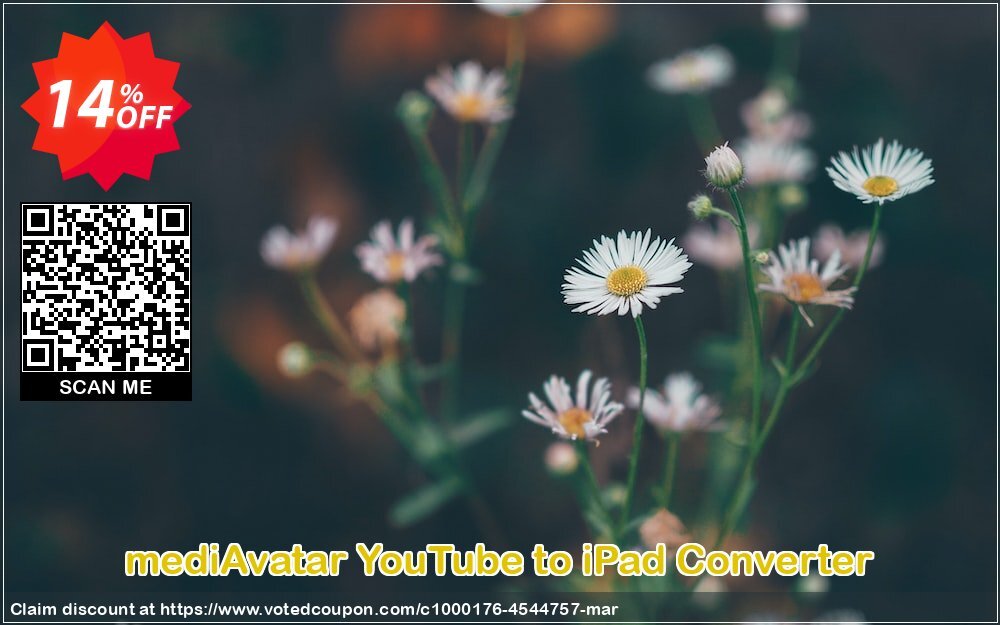 mediAvatar YouTube to iPad Converter Coupon, discount mediAvatar YouTube to iPad Converter formidable discount code 2024. Promotion: formidable discount code of mediAvatar YouTube to iPad Converter 2024