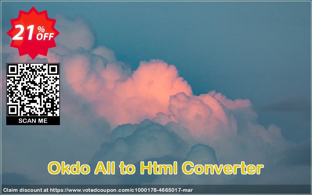 Okdo All to Html Converter Coupon, discount Okdo All to Html Converter wonderful discount code 2024. Promotion: wonderful discount code of Okdo All to Html Converter 2024