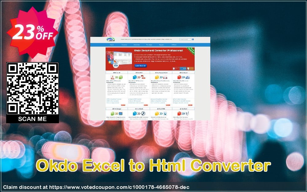 Okdo Excel to Html Converter Coupon, discount Okdo Excel to Html Converter amazing deals code 2024. Promotion: amazing deals code of Okdo Excel to Html Converter 2024
