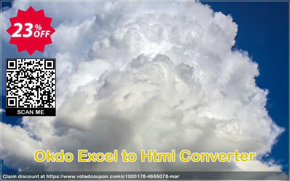 Okdo Excel to Html Converter Coupon, discount Okdo Excel to Html Converter amazing deals code 2024. Promotion: amazing deals code of Okdo Excel to Html Converter 2024