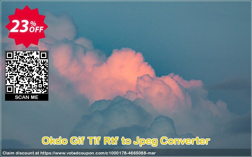 Okdo Gif Tif Rtf to Jpeg Converter Coupon, discount Okdo Gif Tif Rtf to Jpeg Converter stunning promo code 2024. Promotion: stunning promo code of Okdo Gif Tif Rtf to Jpeg Converter 2024