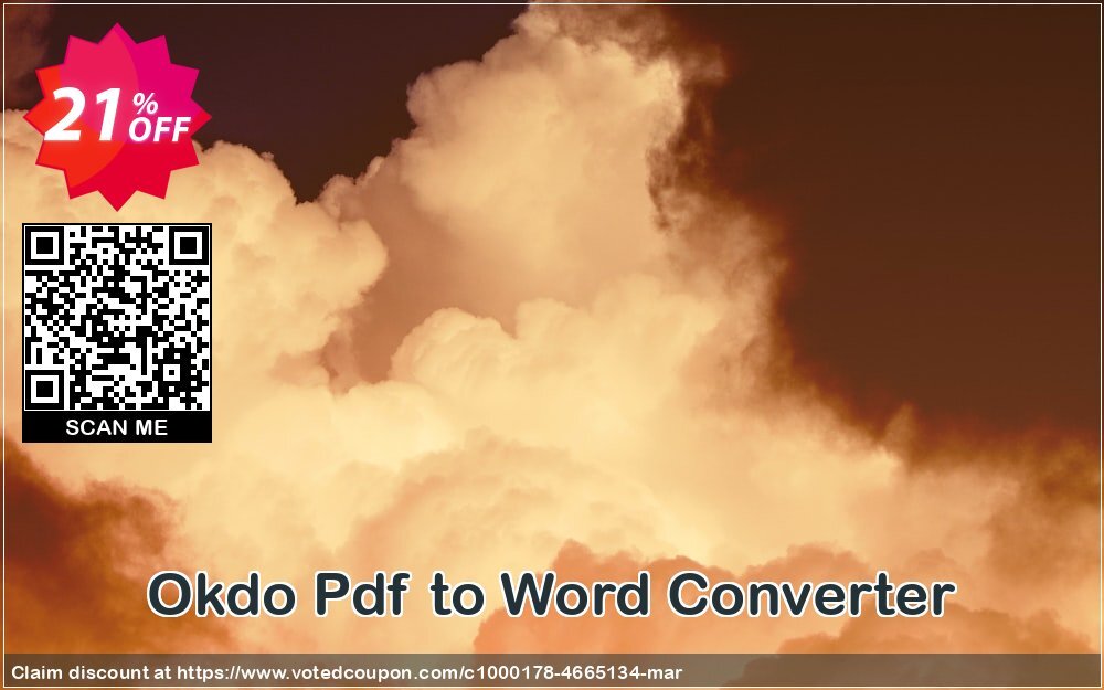 Okdo Pdf to Word Converter Coupon, discount Okdo Pdf to Word Converter stunning deals code 2024. Promotion: stunning deals code of Okdo Pdf to Word Converter 2024