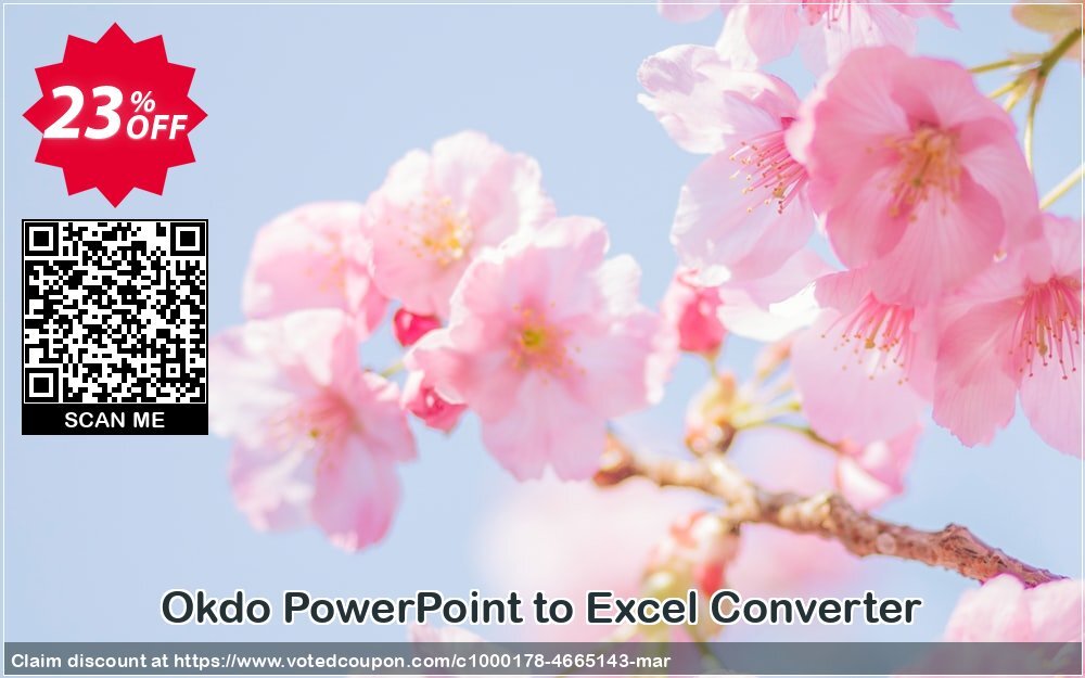 Okdo PowerPoint to Excel Converter Coupon, discount Okdo PowerPoint to Excel Converter marvelous discount code 2024. Promotion: marvelous discount code of Okdo PowerPoint to Excel Converter 2024